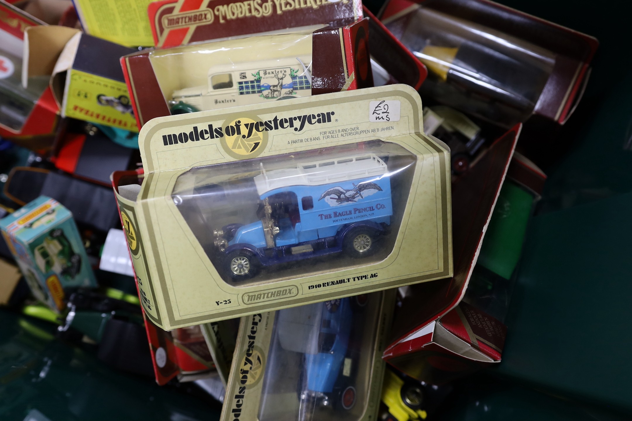 A collection of Matchbox and other die-cast toys